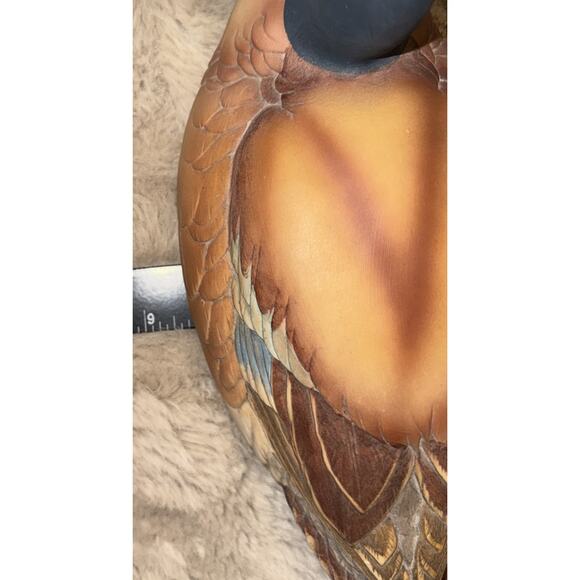 Andrea by Sadek Blue-Winged Teal Duck Figurine Decoy 12” Hand Painted Vintage - Picture 7 of 8